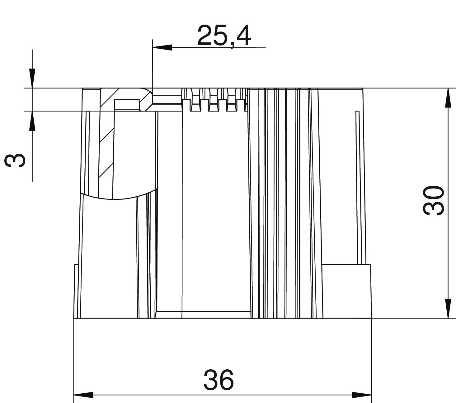 OBO Bettermann Vertr Rohrendtülle teilbar M32, PE, lgr 129 TB M32