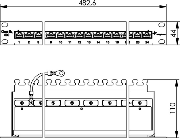 Telegärtner 19Z.Patch Panel 1HE gr MPP24-HS Cla. EA500 100007018