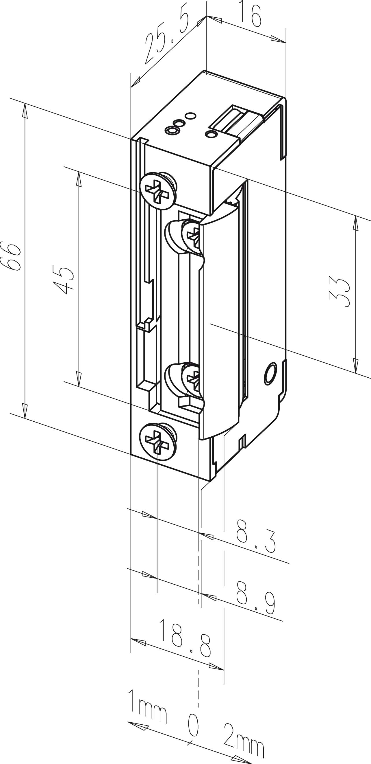 Assa Abloy effeff Radius-Türöffner 118E ohne Stulp 118E--------D11