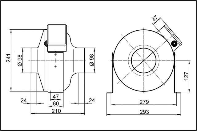 Maico Radial-Rohrventilator 27W,220m³/h,IPX4 ERR 10/1