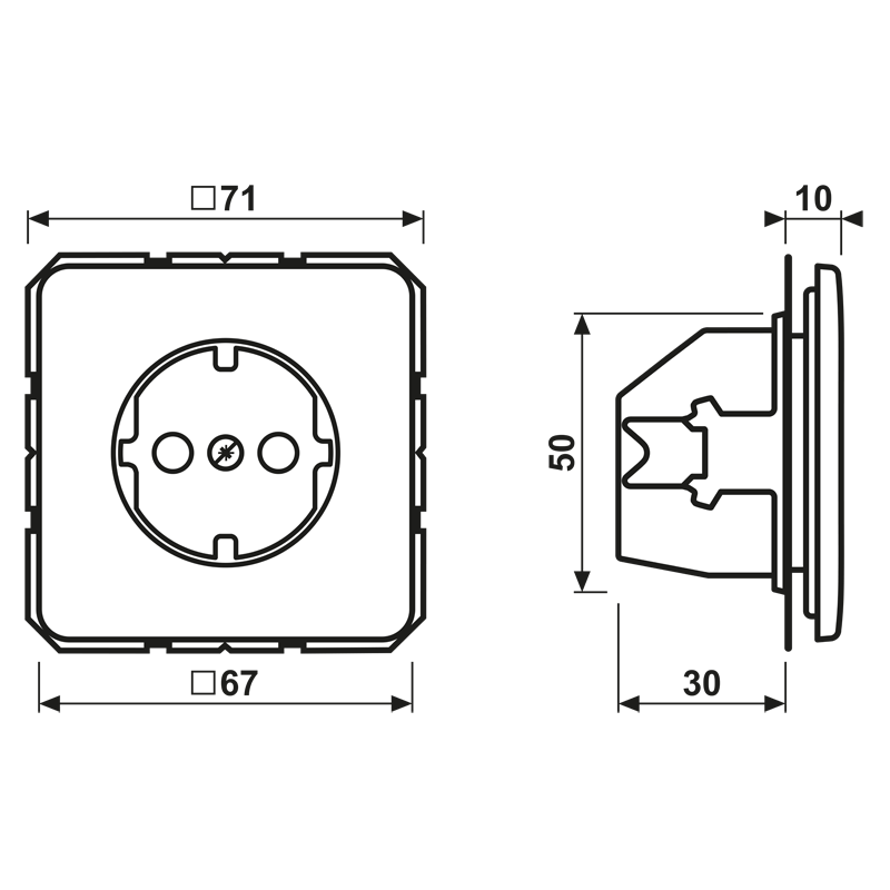 Jung SCHUKO-Steckdose 16A 250V m.Berührungsschutz CD 1520 BFKI LG