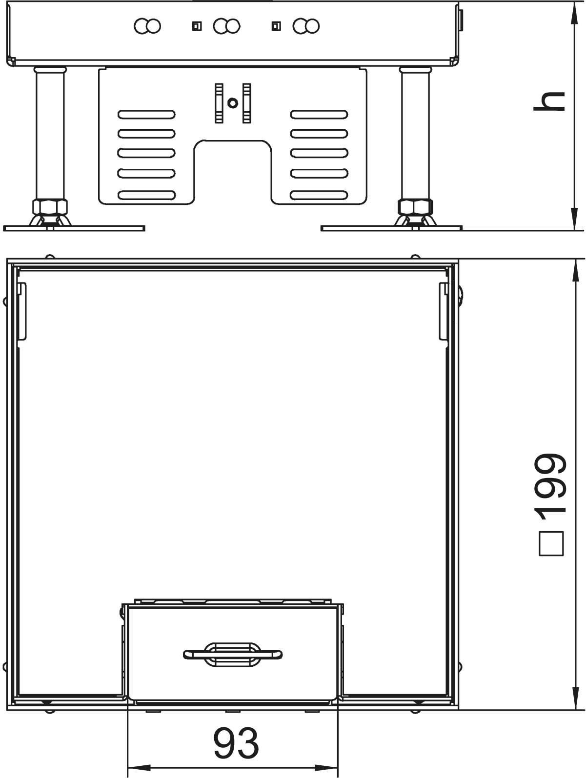 OBO Bettermann Vertr Kassette quadratisch 200x200mm RKSN2 4 VS 20