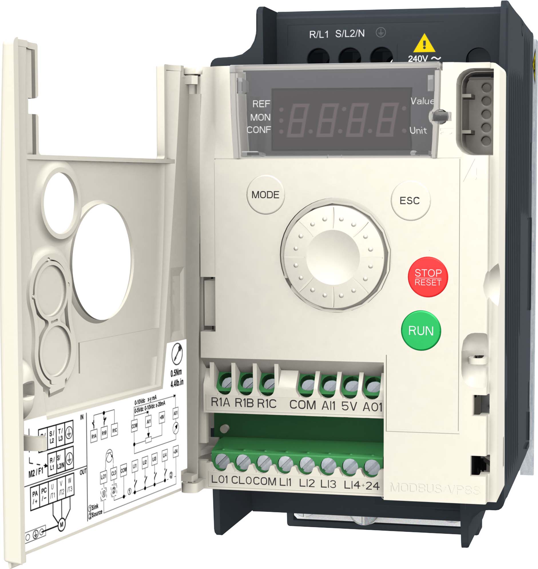 Schneider Electric Frequenzumrichter 1ph. 0,37kW 230V IP20 ATV12H037M2