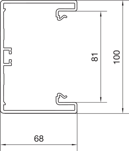 Tehalit Brüstungskanal-Unterteil zu BR 68x100mm vw BR6510019016