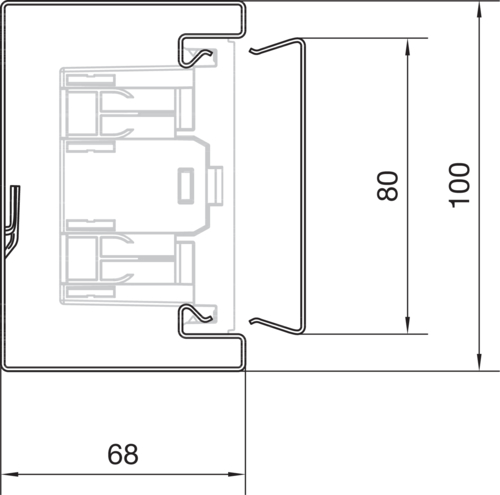 2 M Tehalit Brüstungskanal-Unterteil 68x100mm Stahl BRS651001 vws