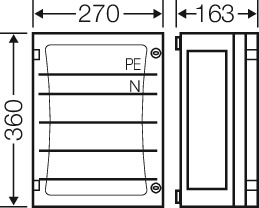 Hensel Sammelschienengehäuse 270x360mm 250A 5p. FP 3212 Hensel Sammelschienengehäuse 270x360mm 250A 5p. FP 3212