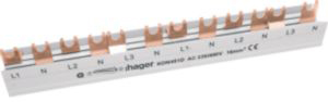 Hager Phasenschiene 4p,16qmm,12mod,Gabel KDN451D