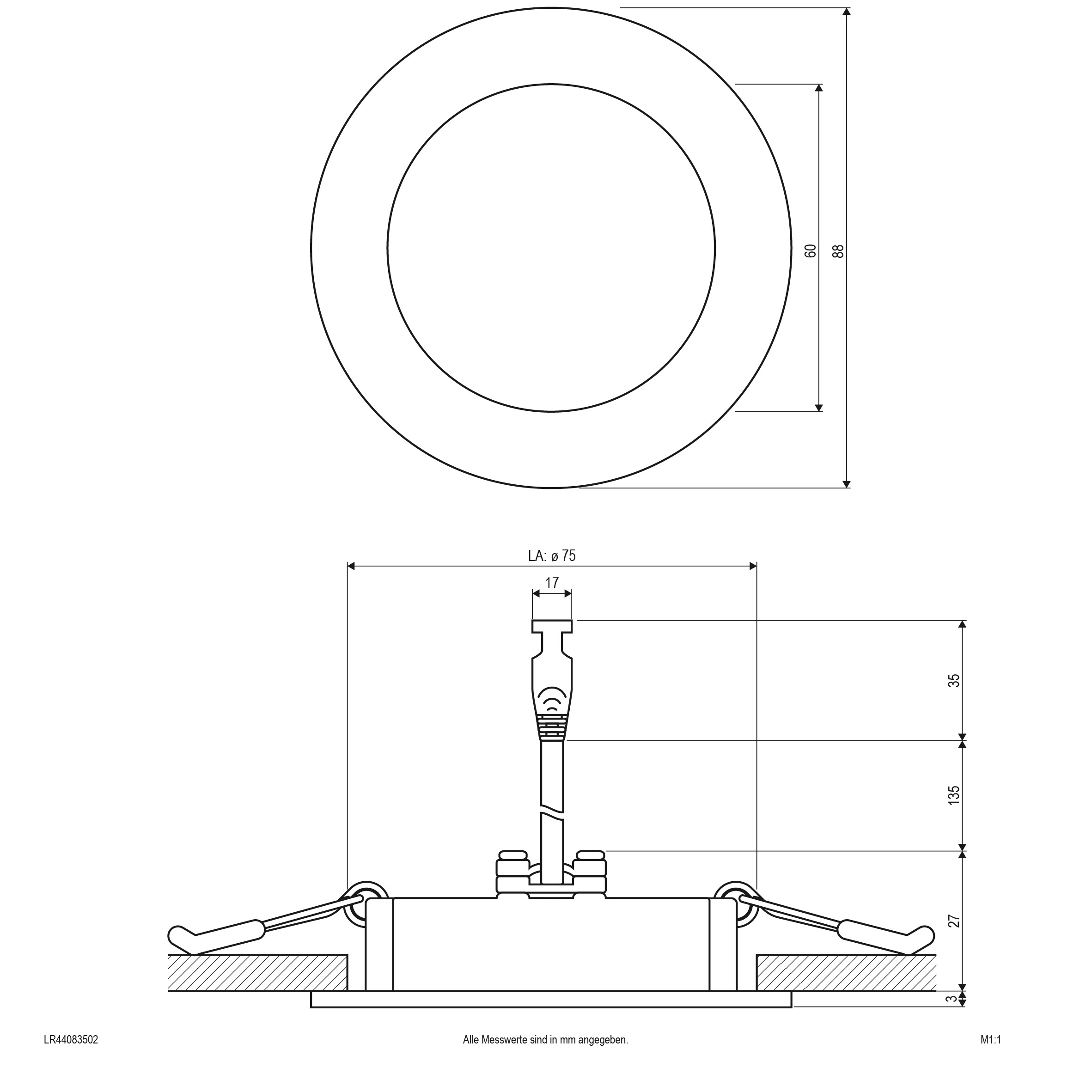 EVN Lichttechnik LED-Einbaupanel 3000K 350mA IP44 LR44083502 ws