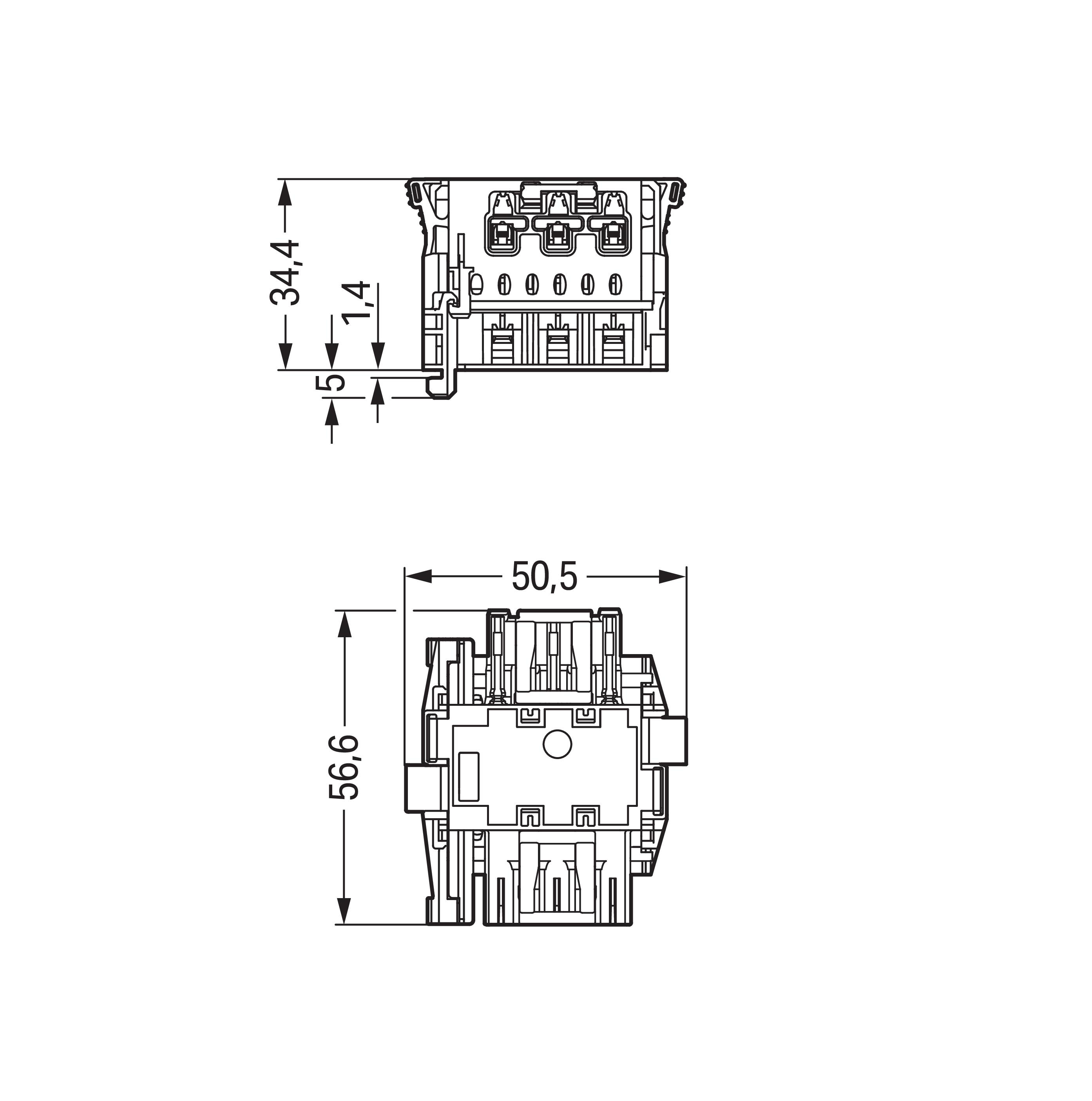 WAGO GmbH & Co. KG Linect-T-Steckverbinder Buchse-Stecker 3-p. 770-6223