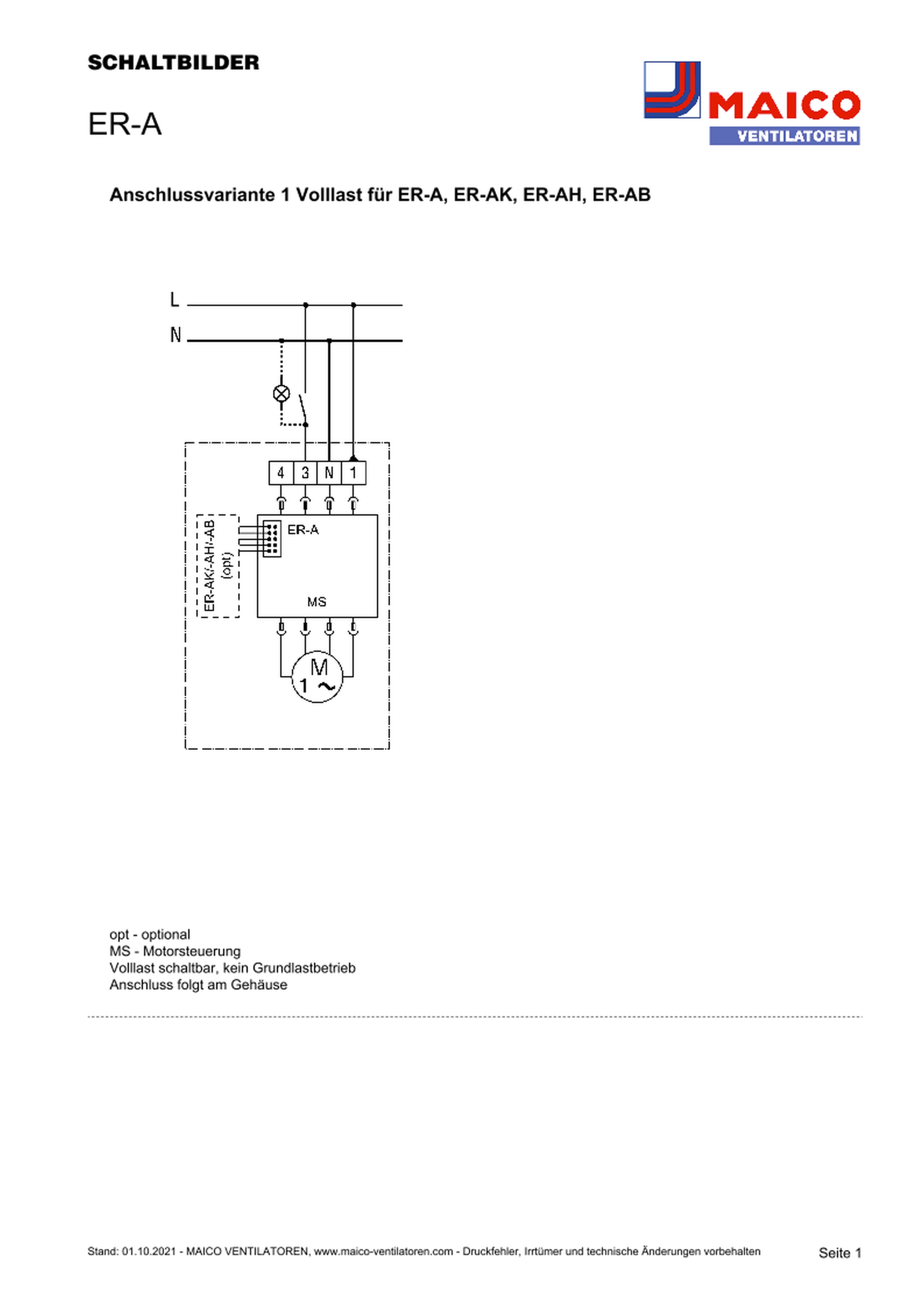 Maico Abdeckung f. Ventilatoreinsatz ER-A