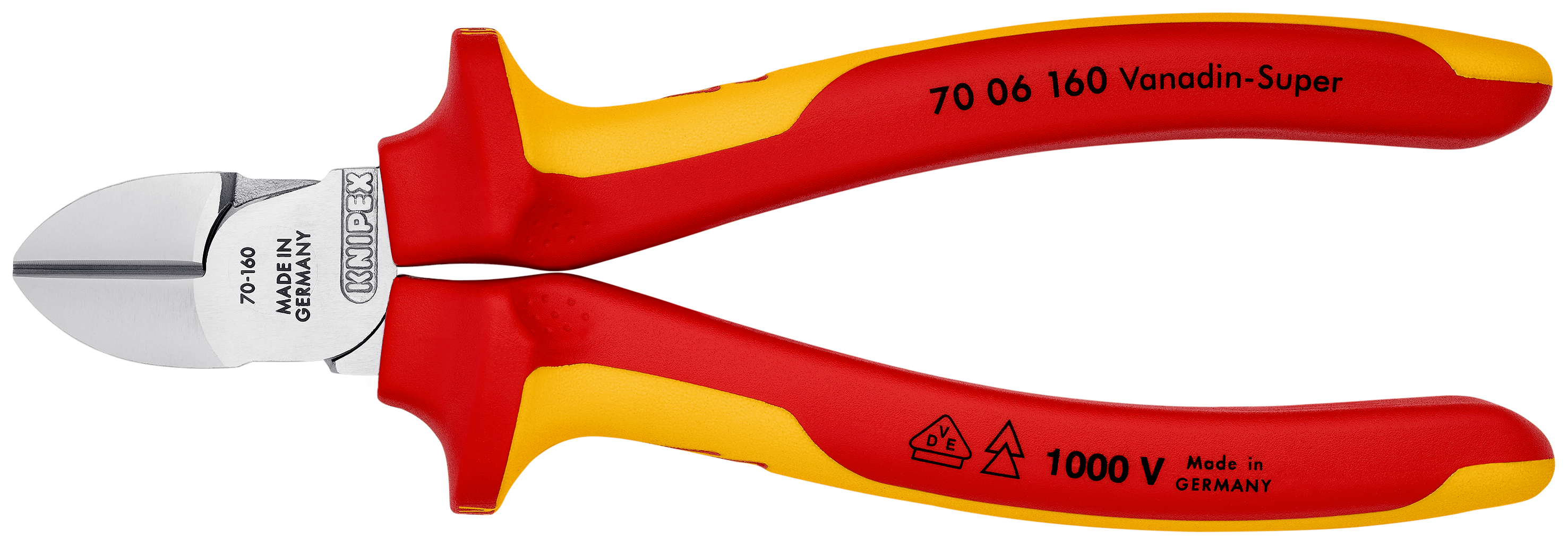 Knipex-Werk Seitenschneider isoliert, 160mm 70 06 160