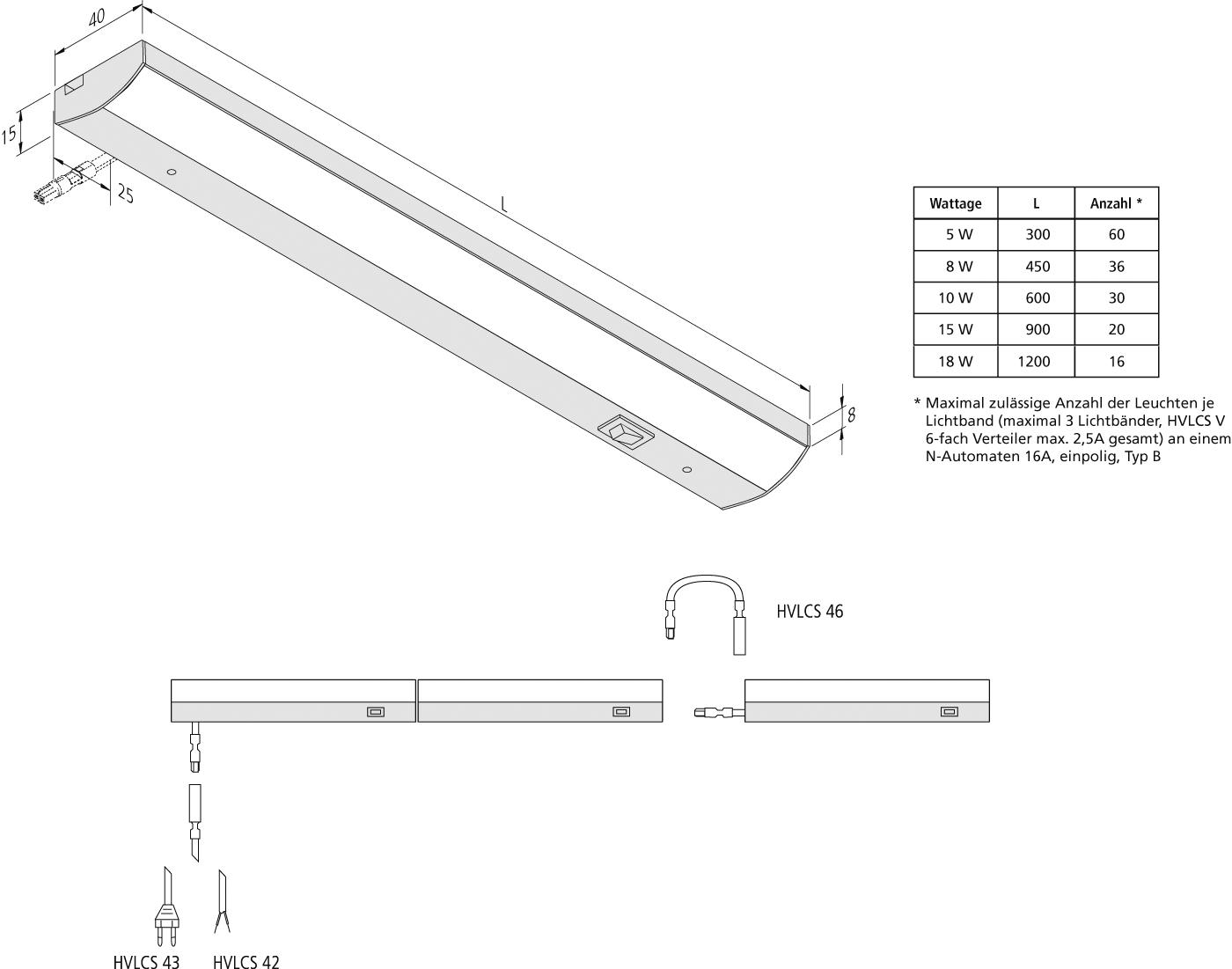 Hera LED Unterbauleuchte 1200mm 230V ww 20202580402