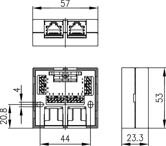 Telegärtner Anschlussdose rws VAD8/8 Comp-S,gesch 100022997