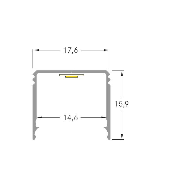 Brumberg Leuchten Anbauprofil hoch 2000x17,6x15,9mm 53381262