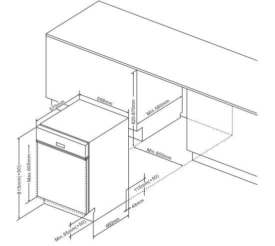 Amica UB-Geschirrspüler EGSPU 513 911 E