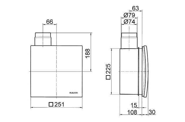 Maico Ventilator,Verzög.Schalter 31W,101cbm/h,IPX5 ER 100 VZ