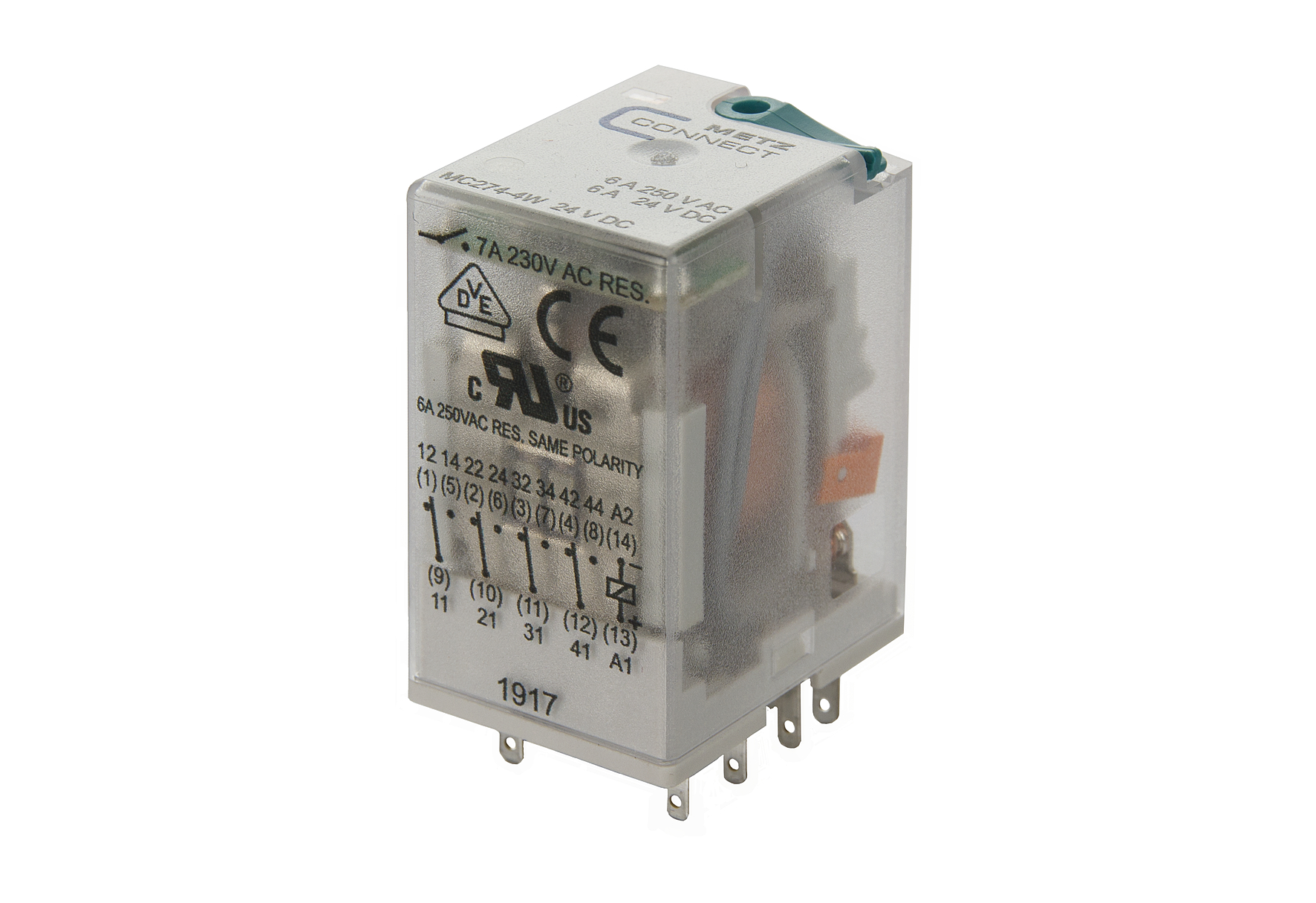 Metz Connect Industrierelais 4W,24VDC,7A 110017-25.14.07
