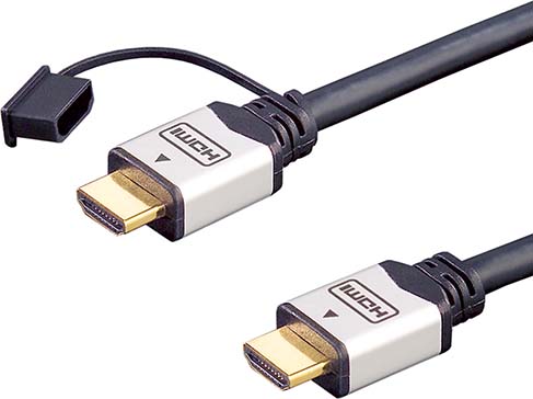 E+P Elektrik HDMI High-Speed-Kabel Ethernet,5m,si/sw HDMI 401/5
