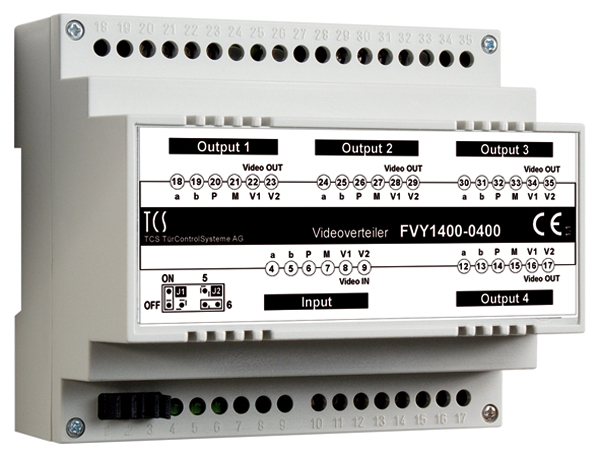 TCS Tür Control Videosignalverteiler 4fach VT04-SG FVY1400-0400