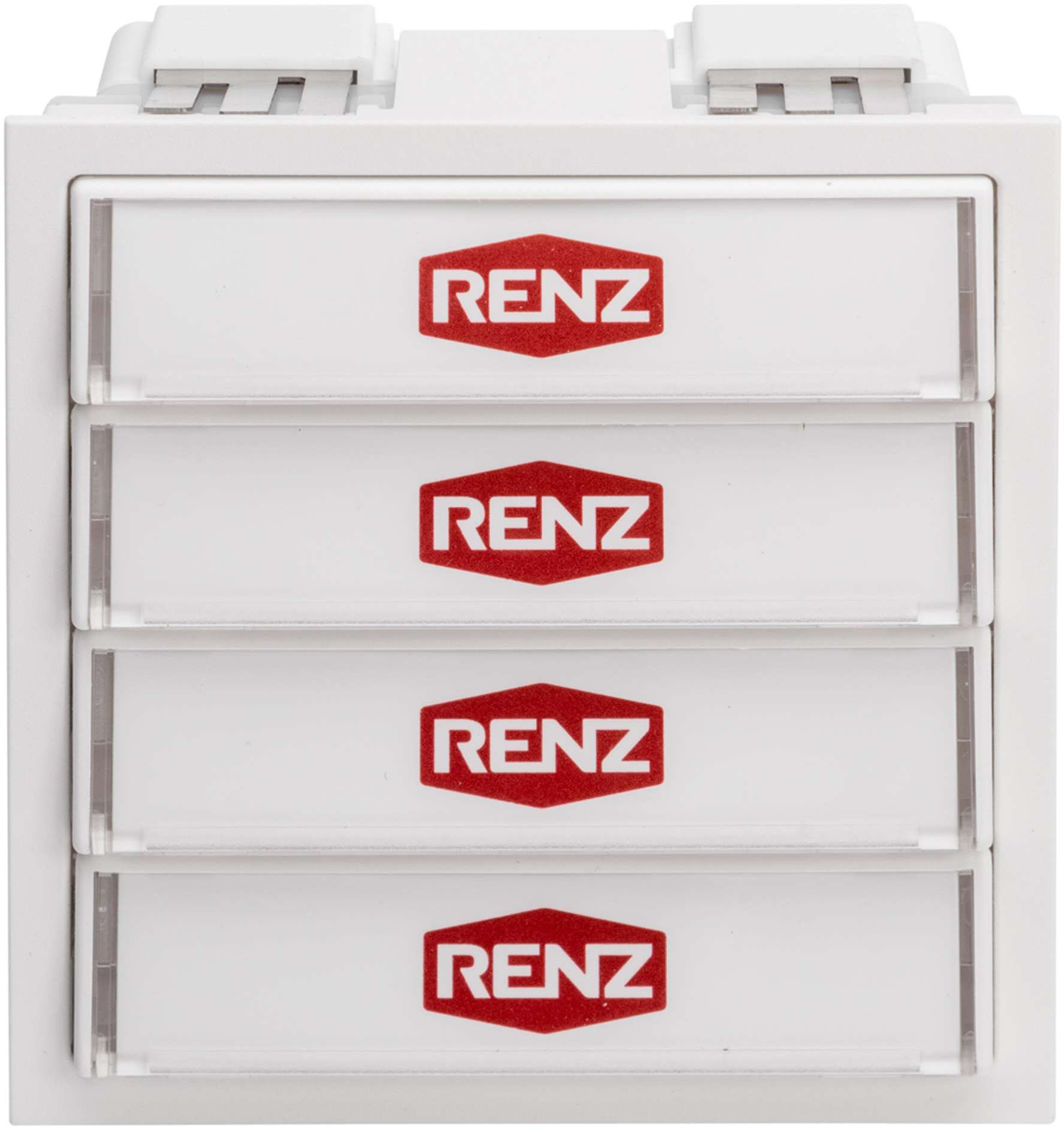 Renz Metallwaren. Klingelmodul mit 4 Klingeltaster 97-9-85272 ws