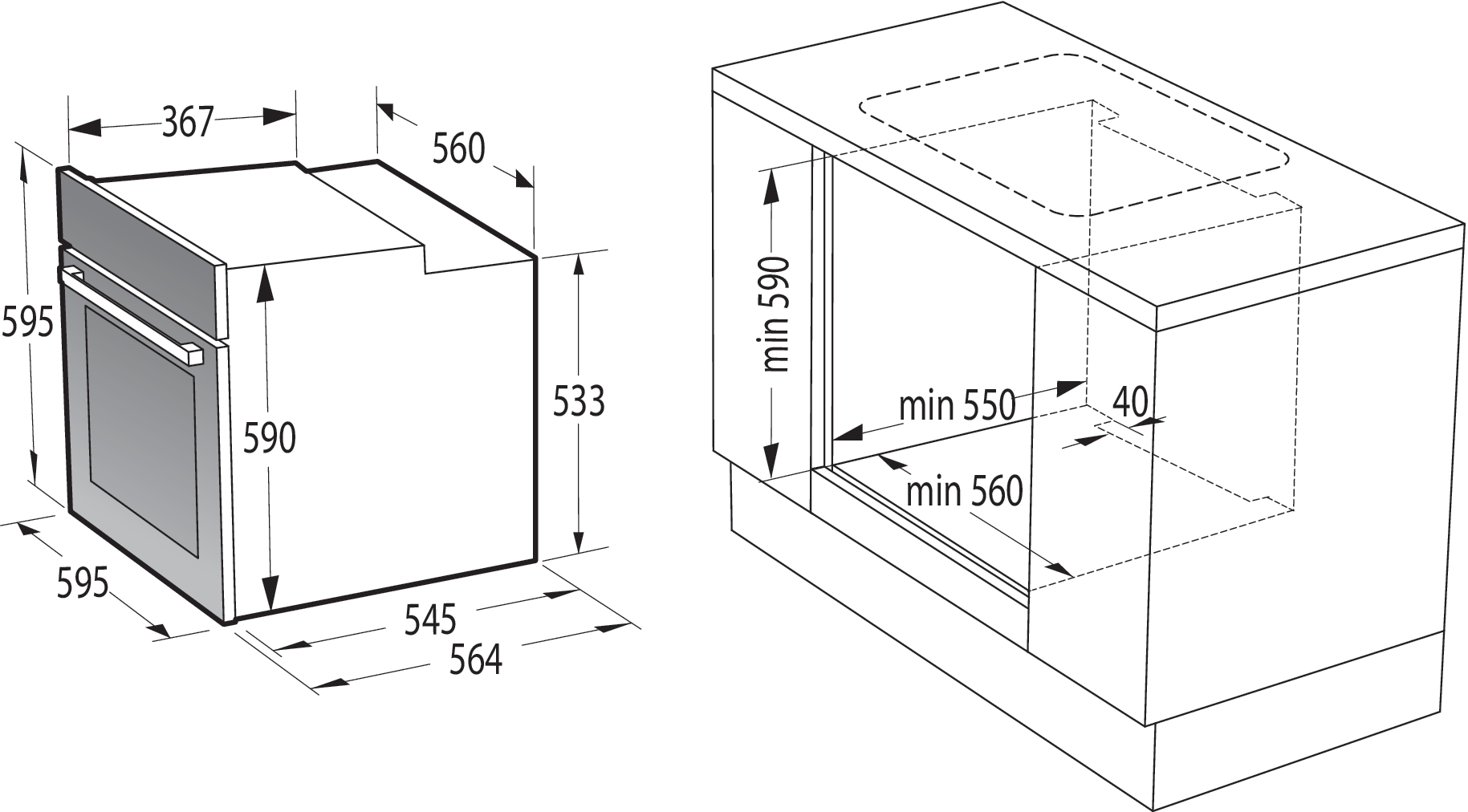 Hisense Gorenje DA EB-Herdset-Hi-Light/BIGBOX Easy Heißluft Set 2 BCS6737E06X+ECD634BX