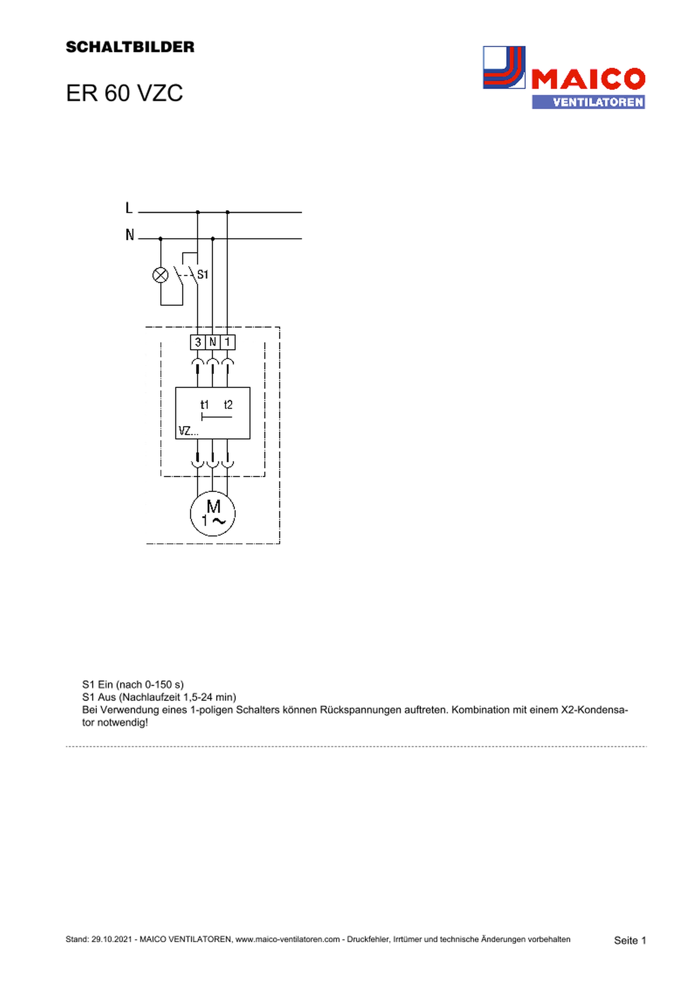 Maico Ventilator  ER 60 VZC