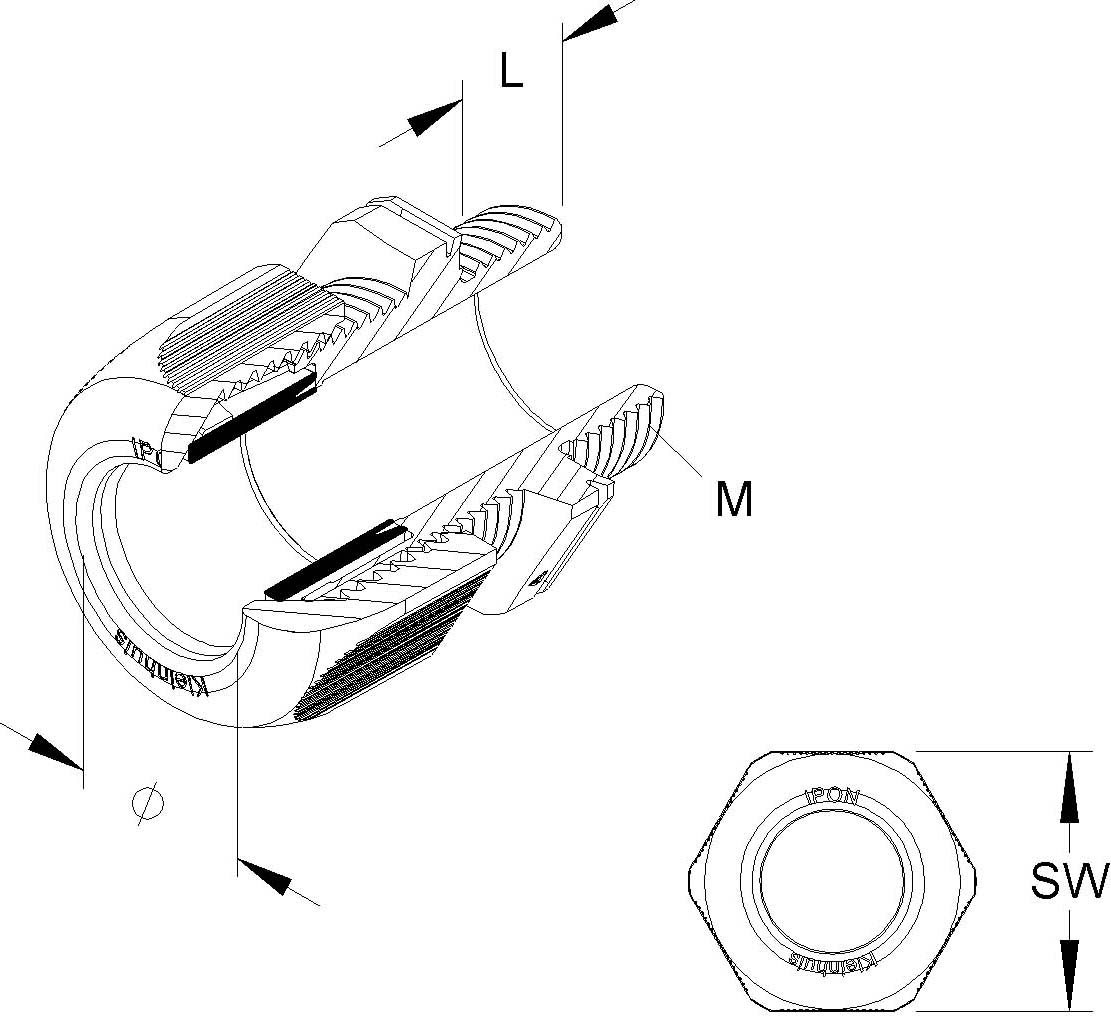 Kleinhuis Kabelverschraubung lgr,D=32-38mm 1234M5001