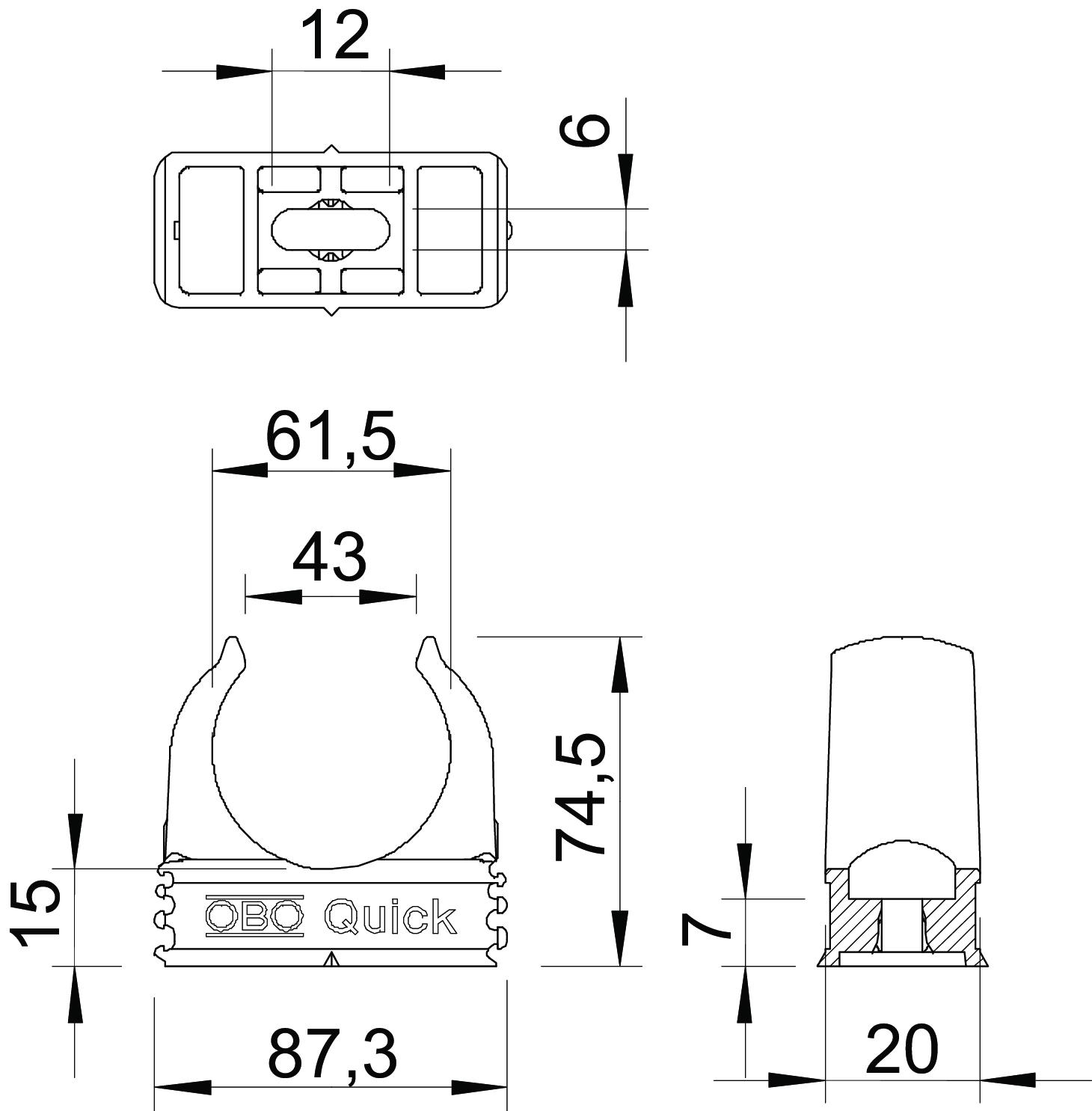20 STK OBO Bettermann Vertr Quick-Klemmschelle lgr 2955 M63