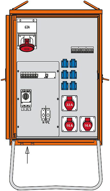 Walther Werke Verteilerschrank 44kVA,2RCDs TypB,9LS WV0369R1