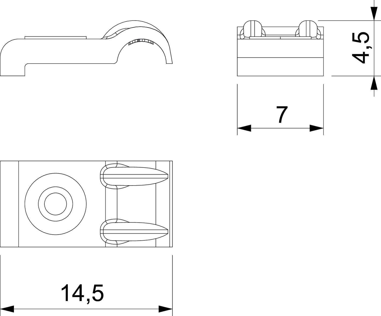 100 STK OBO Bettermann Vertr ISO-Nagelschelle 2-4mm 2-4mm PP, lgr 4028