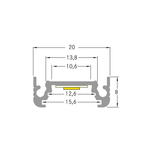 Brumberg Leuchten LED-Flachprofil 20x8mm 2000mm alu eloxiert 53600260 Brumberg Leuchten LED-Flachprofil 20x8mm 2000mm alu eloxiert 53600260