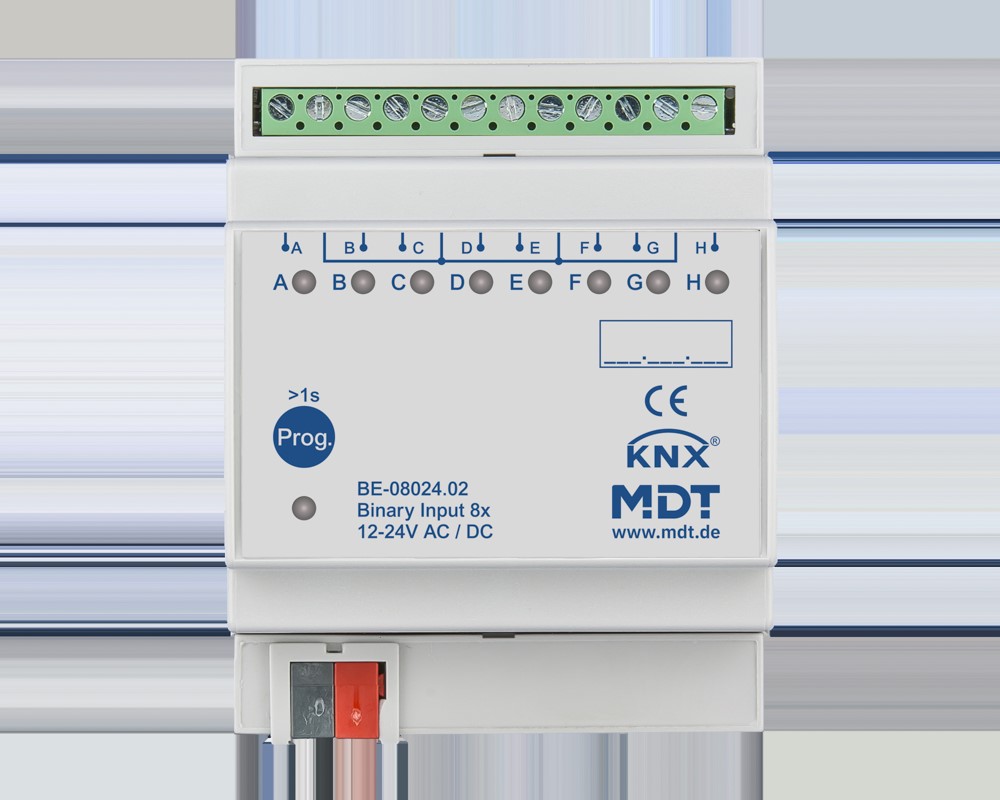 MDT technologies Binäreingang 8-fach 4TE REG, 24VAC/DC BE-08024.02