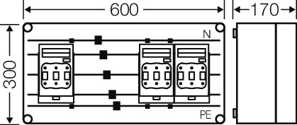 Hensel Sicherungsgehäuse 3x NH00 Mi 6436 Hensel Sicherungsgehäuse 3x NH00 Mi 6436