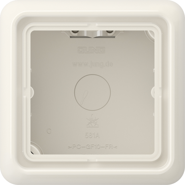 Jung AP-Kappe 1-fach ws angeformter Rahmen CD 581 A W