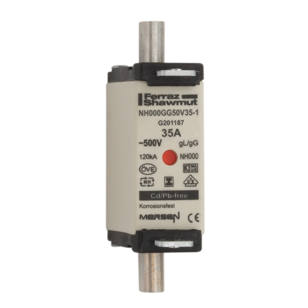 Mersen NH-Sicherungseinsatz SG Gr.000 gG 35A/500VKM NH000GG50V35-1