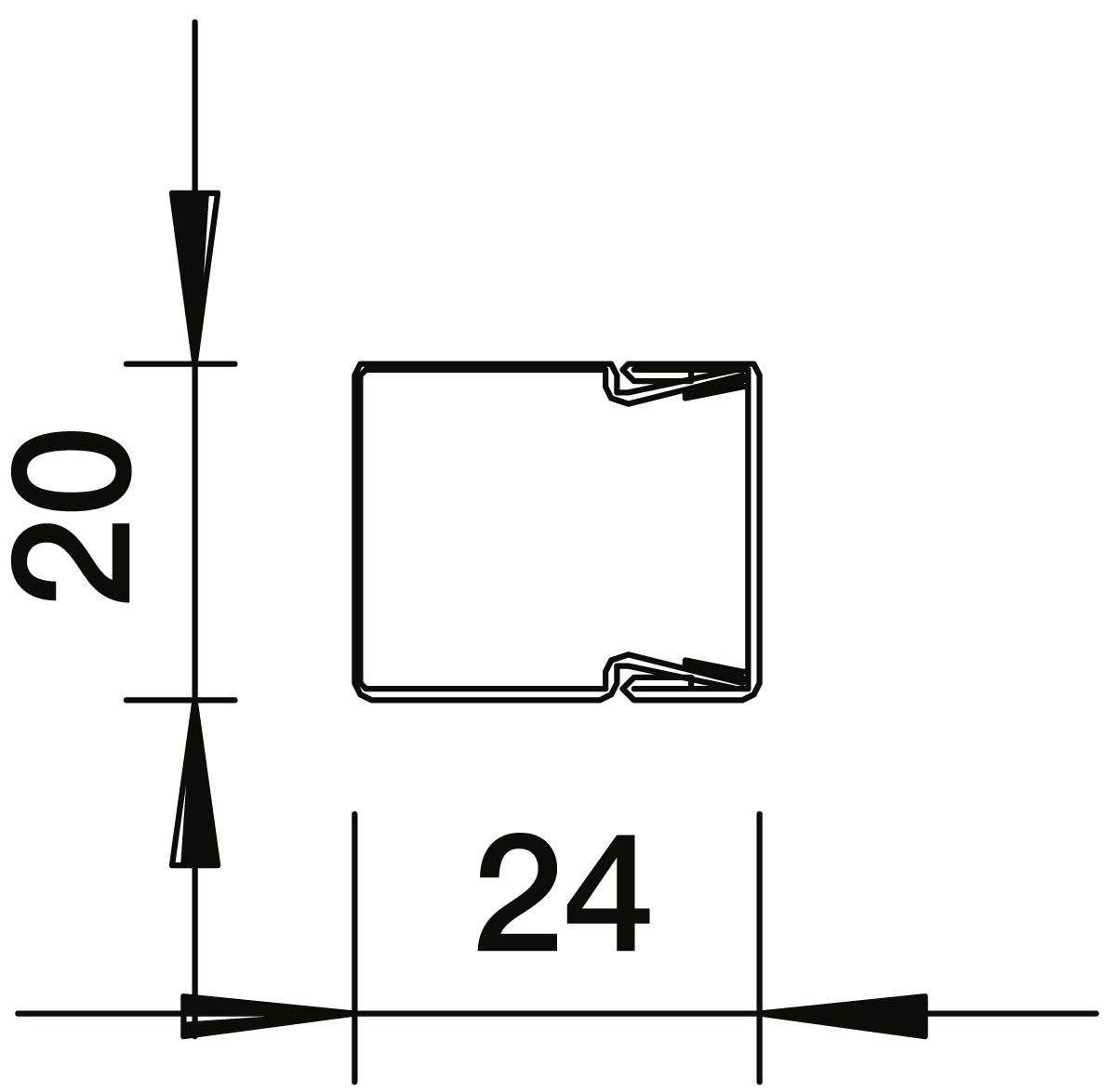 2 M OBO Bettermann Vertr Leitungsführungskanal 2m 20x20mm LKM20020FS