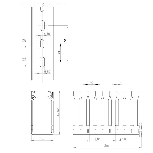 Unex Verdrahtungskanal gr RAL7030 60x30 60.30.77