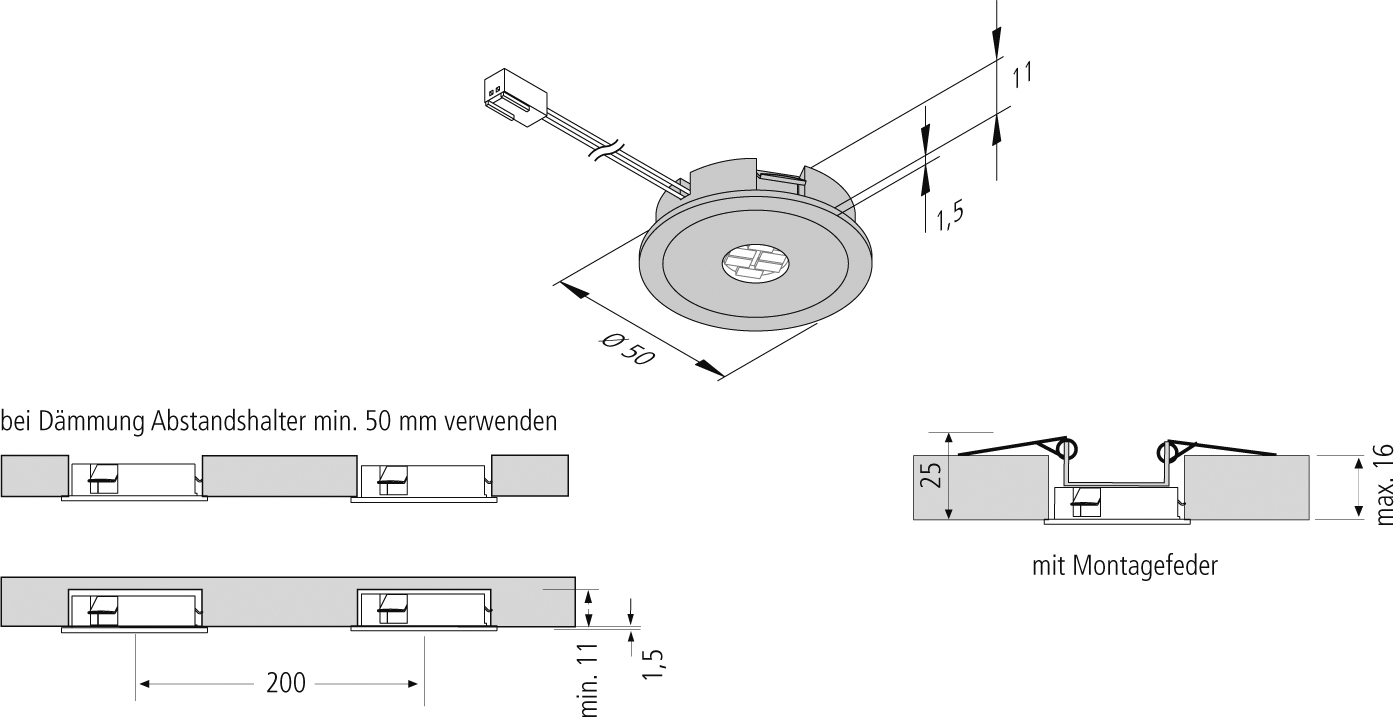 Hera LED-Einbauleuchte AR 45-LED 3W ww eds