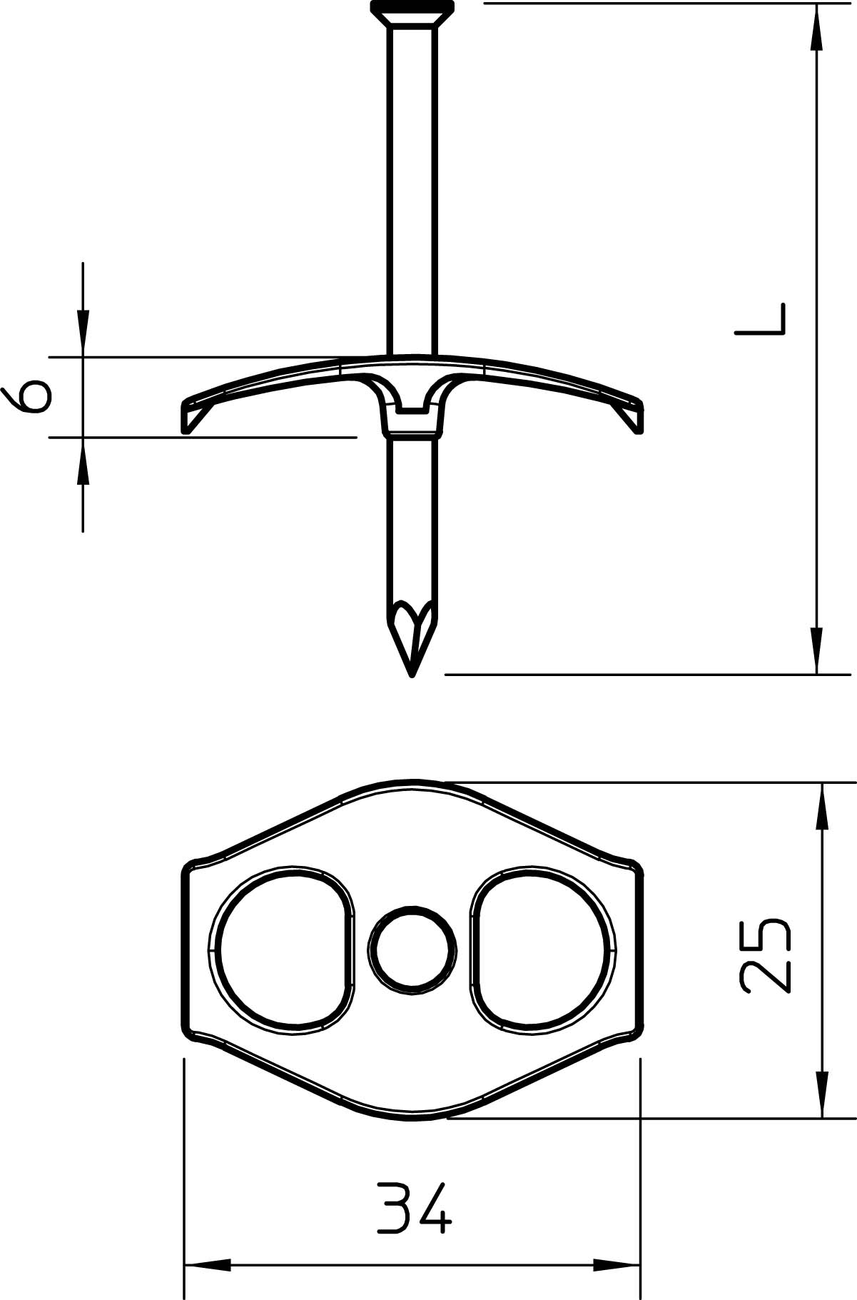 100 STK OBO Bettermann Vertr Nagel-Fix m.Nagel 3x40,Iso,natur 1996 40