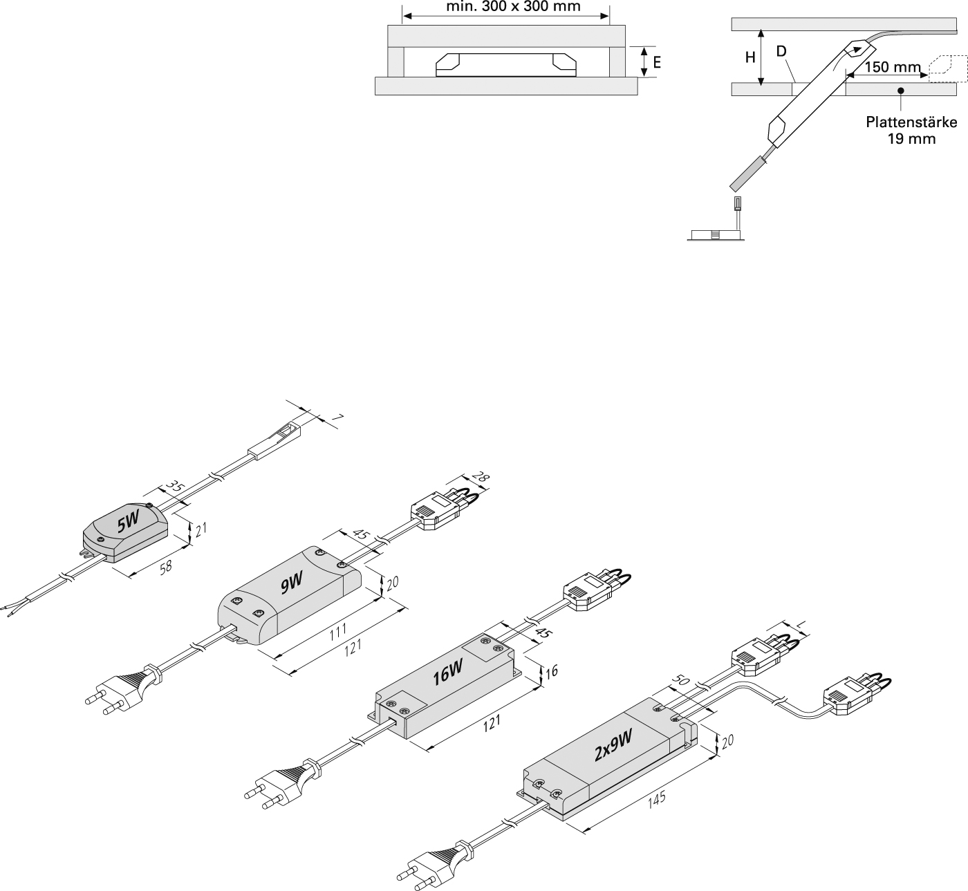 Hera LED-Trafo 350mA/5W 20604002701