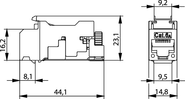 Telegärtner AMJ-S Modul Cat6A(ISO/IEC) T568A 100023196