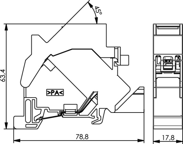 Telegärtner Tragschienenverbinder TS45 Modul Cat6A T568A 100023003