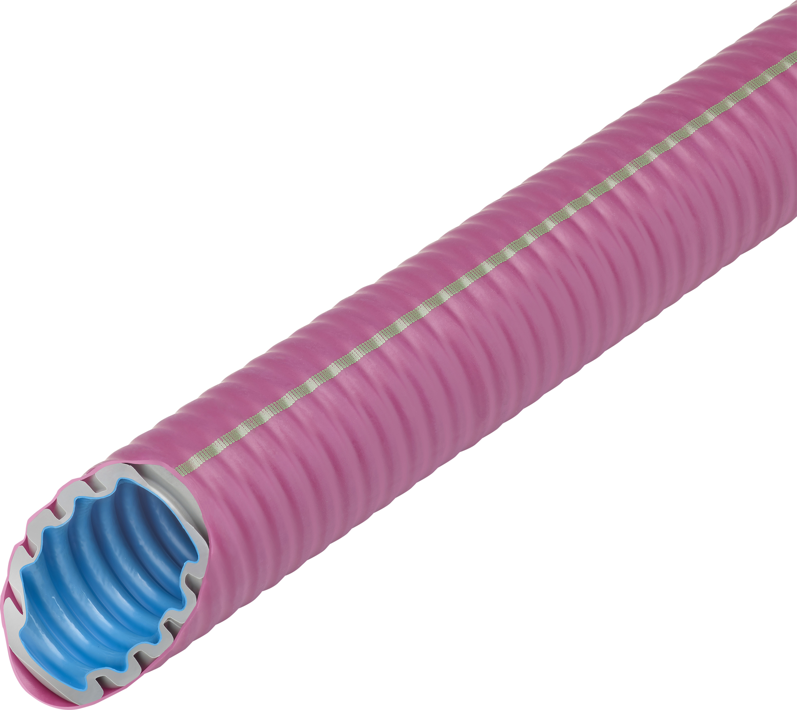 50 M Fränkische Kunststoffwellrohr biegsam magenta FFKuS-EMF105co2ntr25