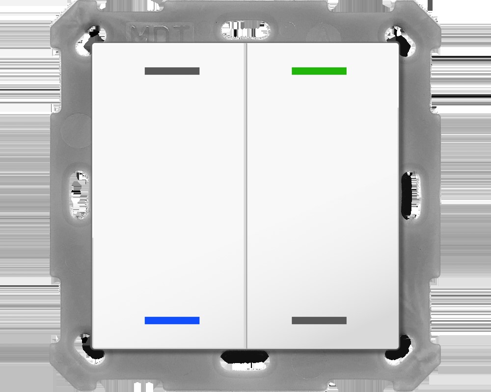 MDT technologies Taster Light 55 2-fach RGBW,rws/glä,neutral BE-TAL55T2.01