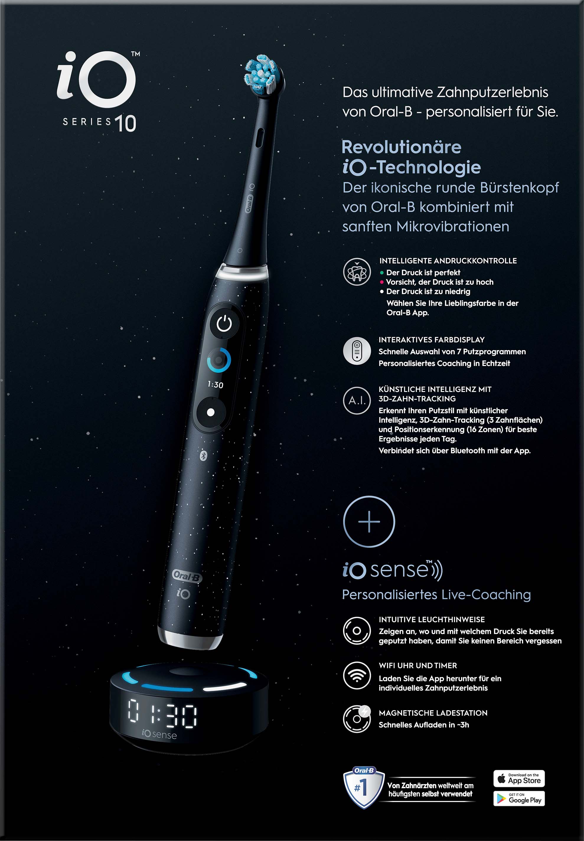 Procter&Gamble Braun Zahnbürste Magnet-Technologie iO Series 10Cosmicsw