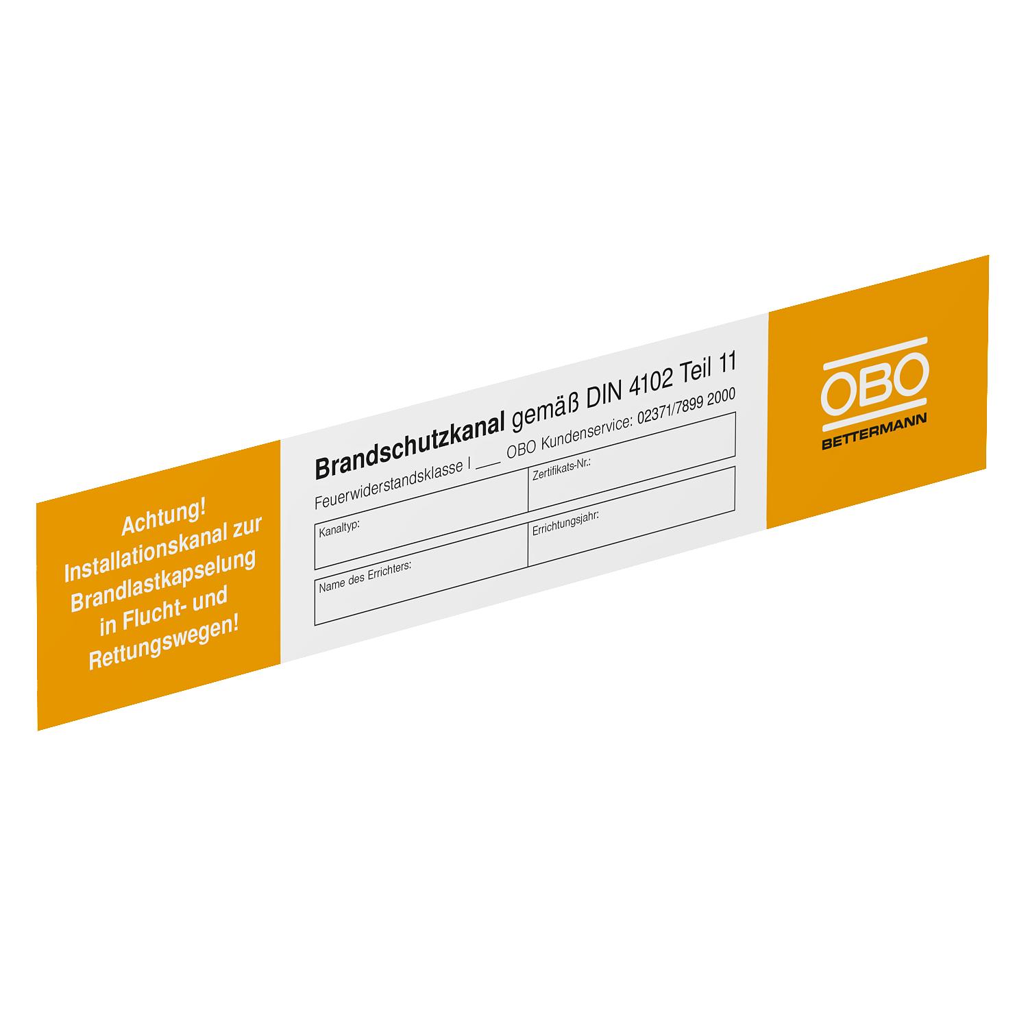 OBO Bettermann Vertr Kennzeichnungsschild für Kanalsysteme KS-K DE