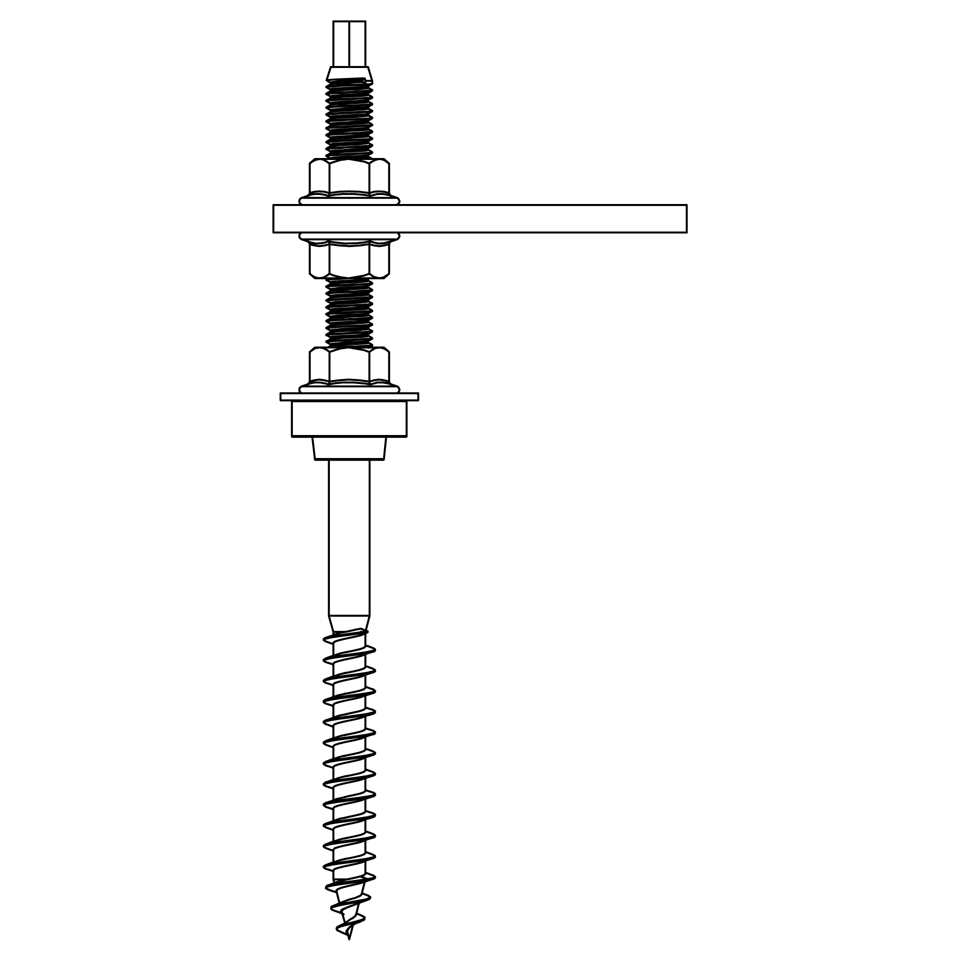 K2 Systems Stockschraube, vormontiert M10x200, SW 7mm 2000121