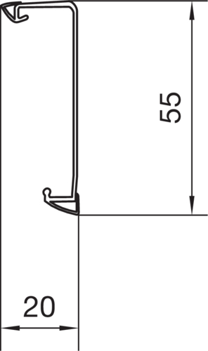 Tehalit SockelleistenkanalOberteil zu SL 20x55mm vw SL20055219016