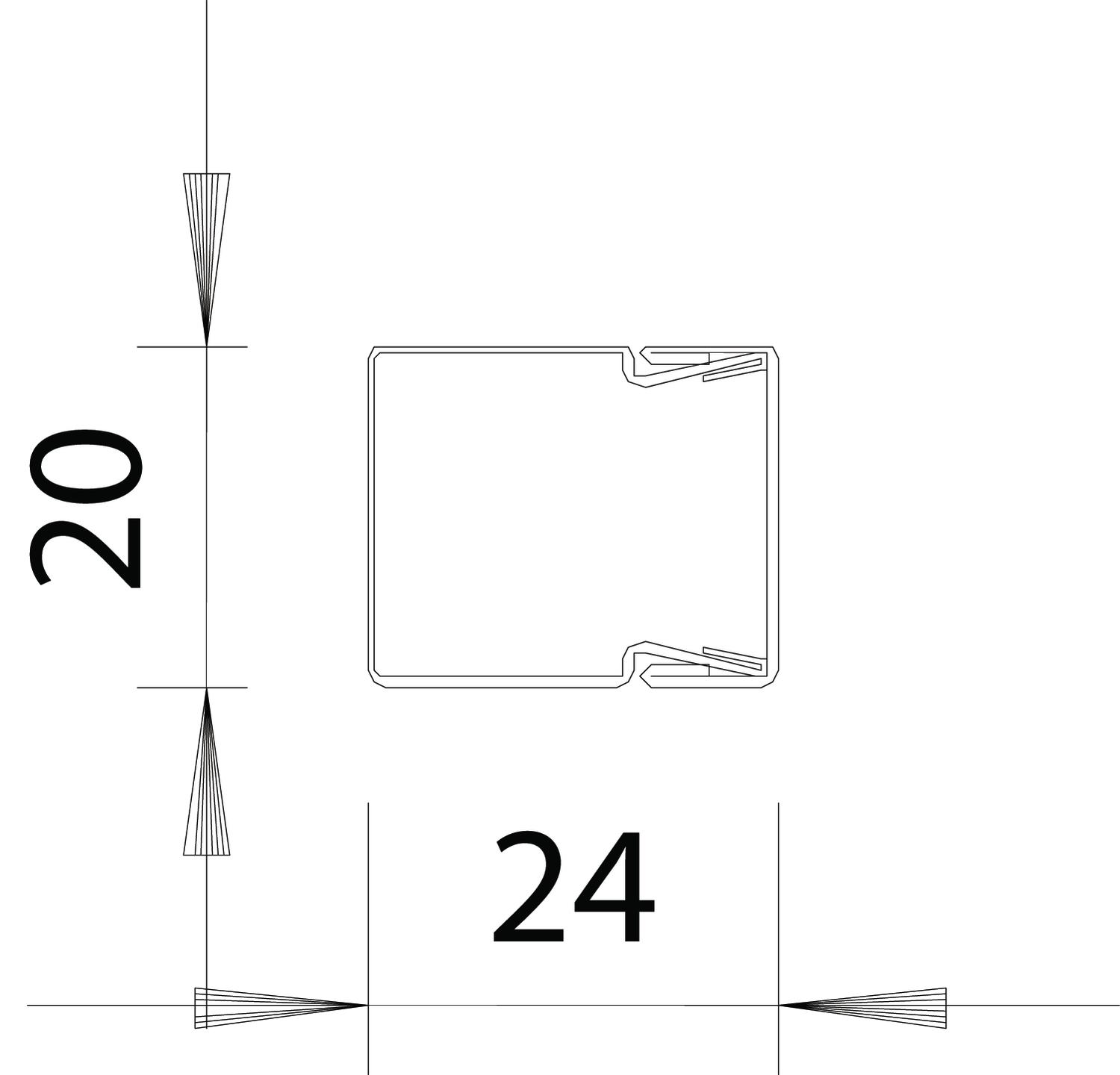 2 M OBO Bettermann Vertr Leitungsführungskanal 2m 20x20mm LKM20020FS