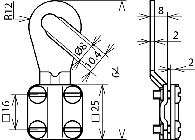 DEHN Erdungskabelschuh 6-16 (B)offen M8/M10 EKSO810AQ616CUGALZN